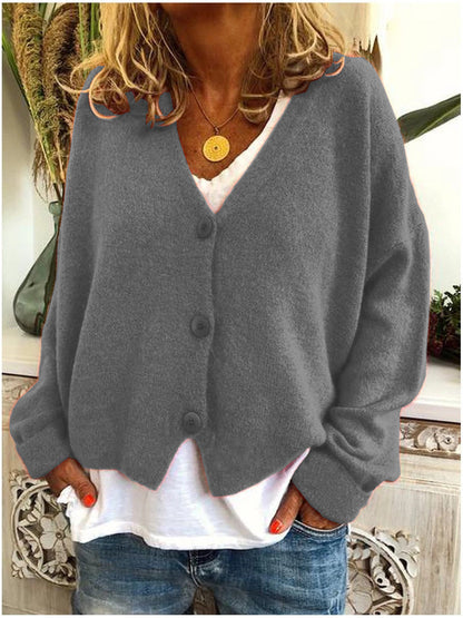 Soft Women's Warm V-neck Winter Cardigan Sweater