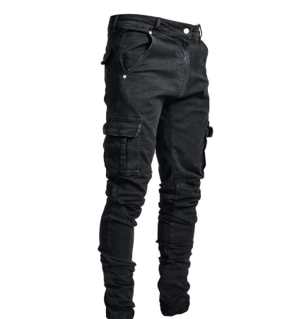Men's Fitted Cargo Trousers with Utility Pockets