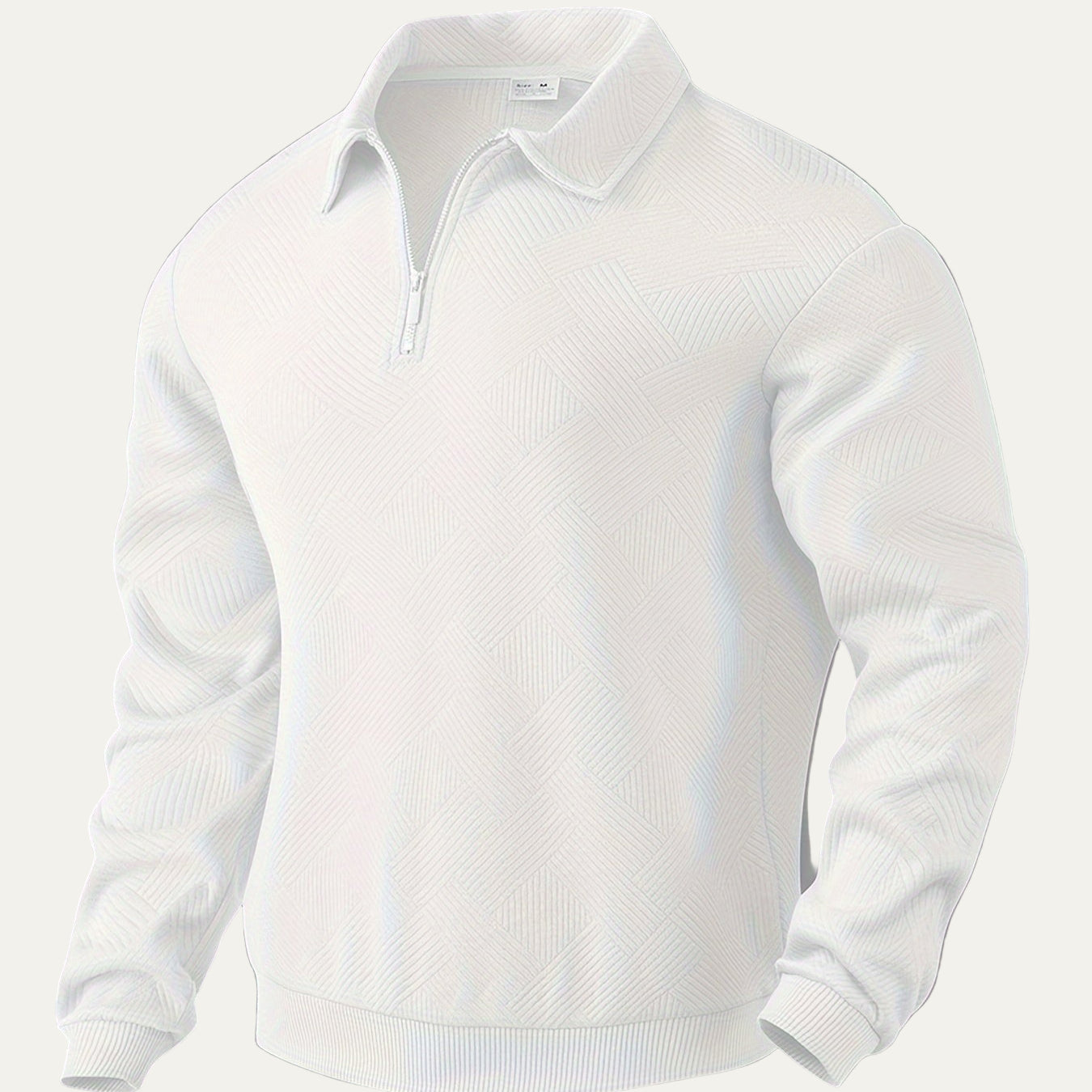 VogeLuxe | Men’s Textured Collared Quarter Zip Polo Sweater