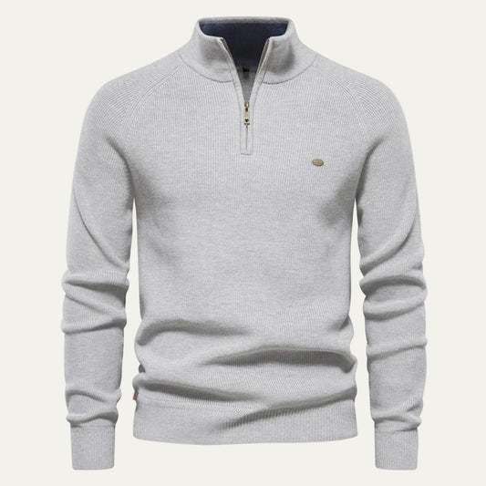 Quarter Zip Knitted Jumper | Pullover 0