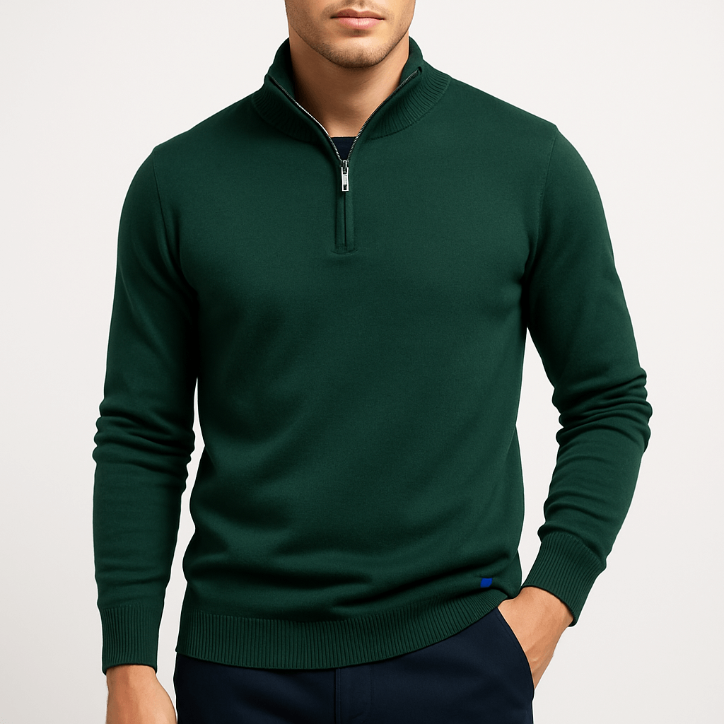 Quarter Zip Sweater – Fitted Knit Shape & Zip Vent 0