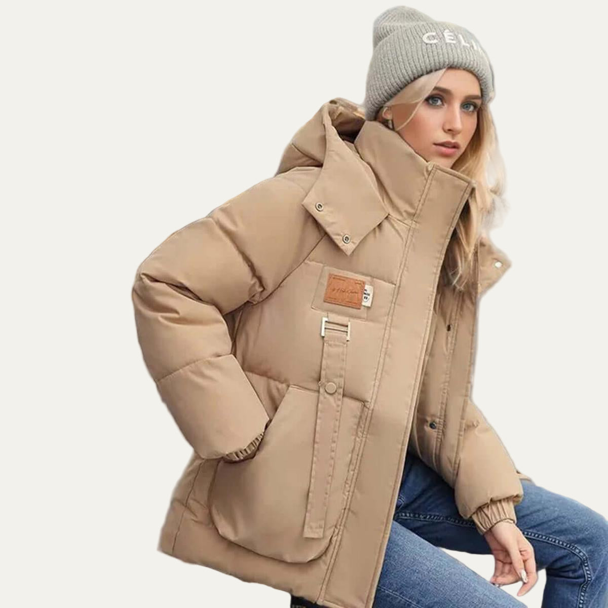 VogeLuxe | Women’s Loose Hooded Winter Short Parka Coat
