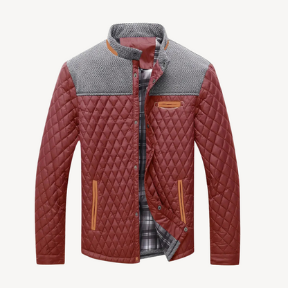 VogeLuxe | Men’s Color Block Knit Yoke Quilted Jacket