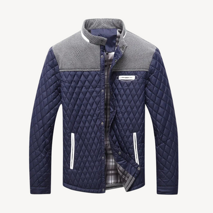 VogeLuxe | Men’s Color Block Knit Yoke Quilted Jacket