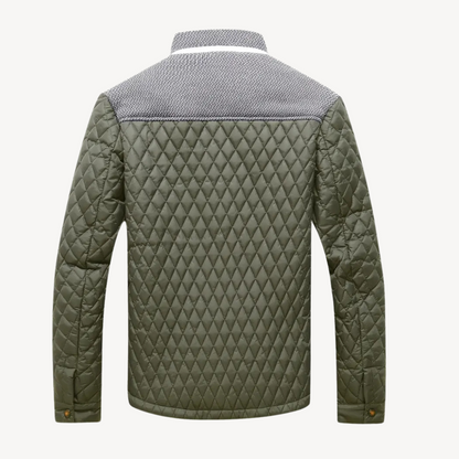 VogeLuxe | Men’s Color Block Knit Yoke Quilted Jacket