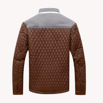 VogeLuxe | Men’s Color Block Knit Yoke Quilted Jacket