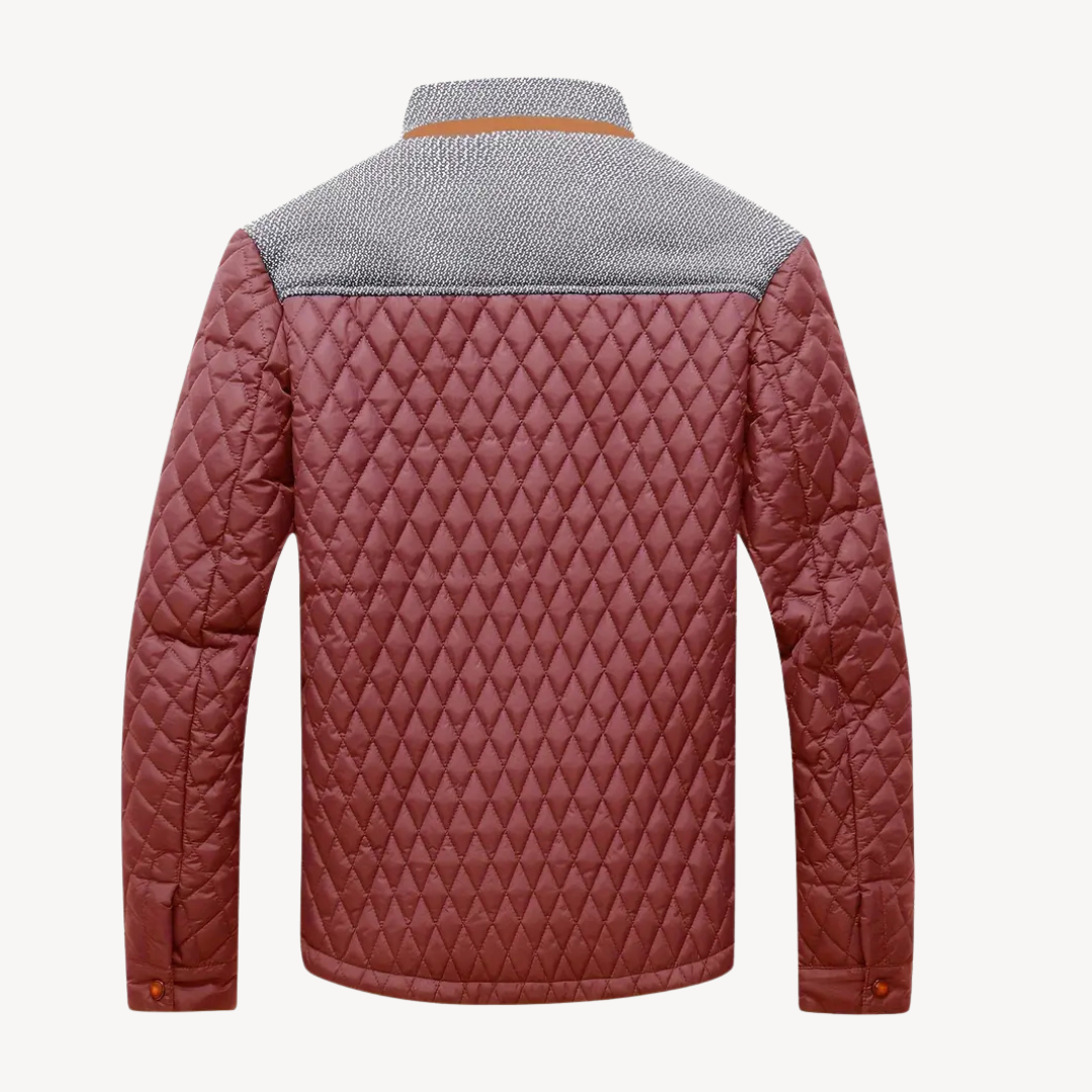 VogeLuxe | Men’s Color Block Knit Yoke Quilted Jacket