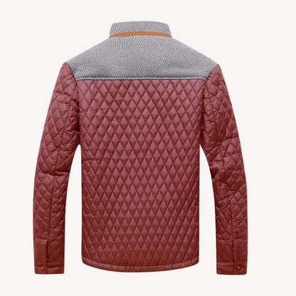 VogeLuxe | Men’s Color Block Knit Yoke Quilted Jacket