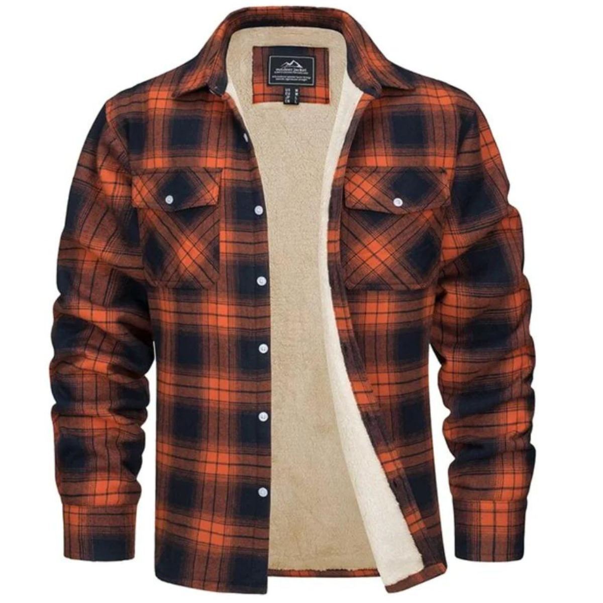 Men's Plaid Bomber Jacket with Fleece Lining and Zip Pockets - VogeLuxe