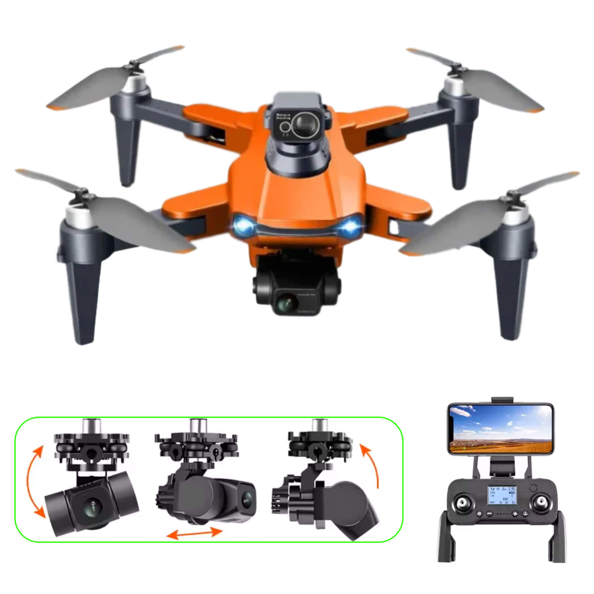 High-Speed 8K Dual Camera GPS Drone with Brushless Motors - VogeLuxe