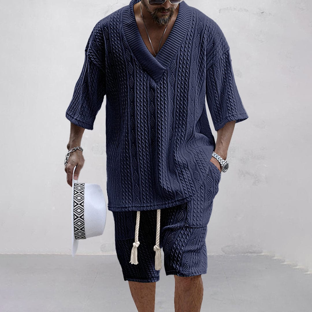 Comfy Knit Shirt and Shorts Set for Summer