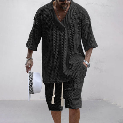 Comfy Knit Shirt and Shorts Set for Summer