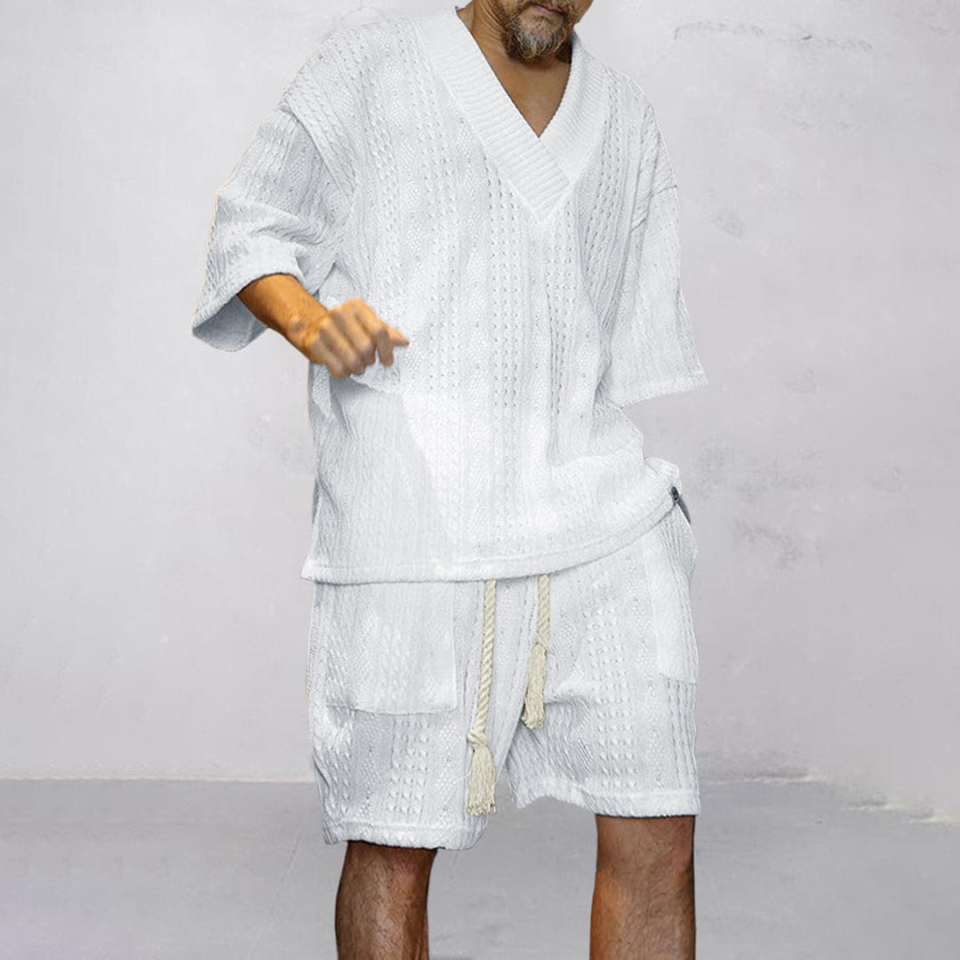 Comfy Knit Shirt and Shorts Set for Summer