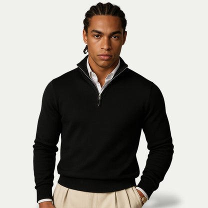 VogeLuxe | Men’s Cashmere Quarter Zip Sweater