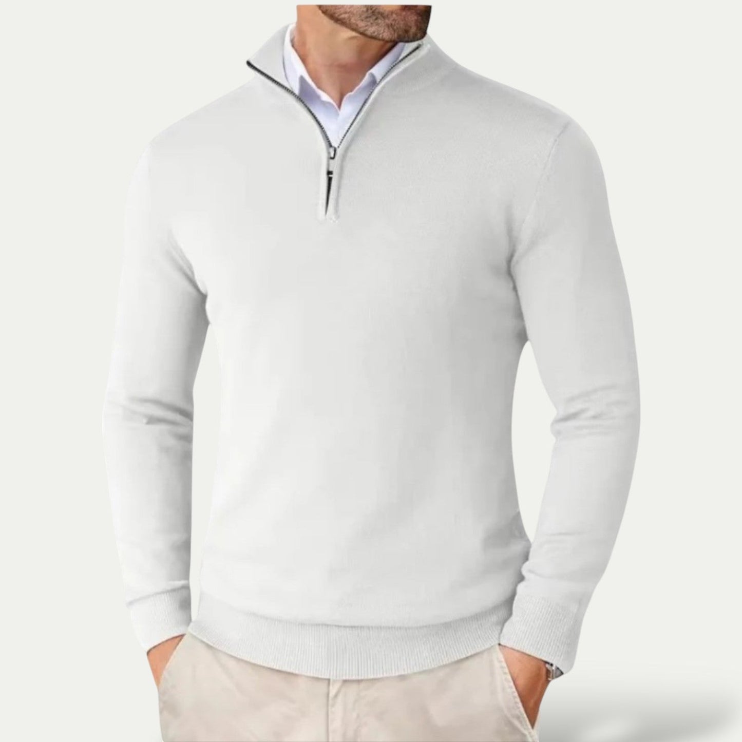 VogeLuxe | Men’s Cashmere Quarter Zip Sweater