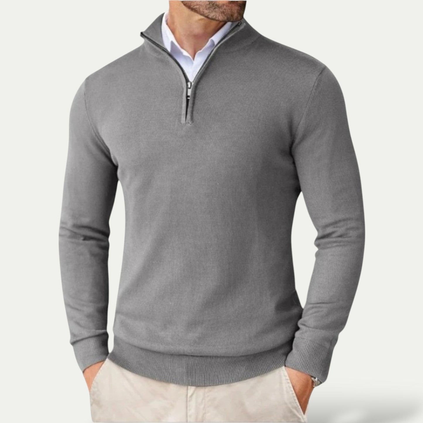 VogeLuxe | Men’s Cashmere Quarter Zip Sweater