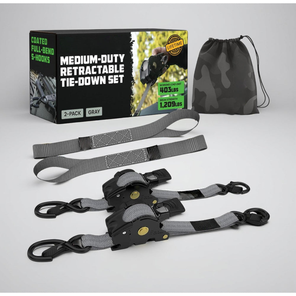 Durable Cargo Straps Retractable Tie Downs Heavy Duty Hooks