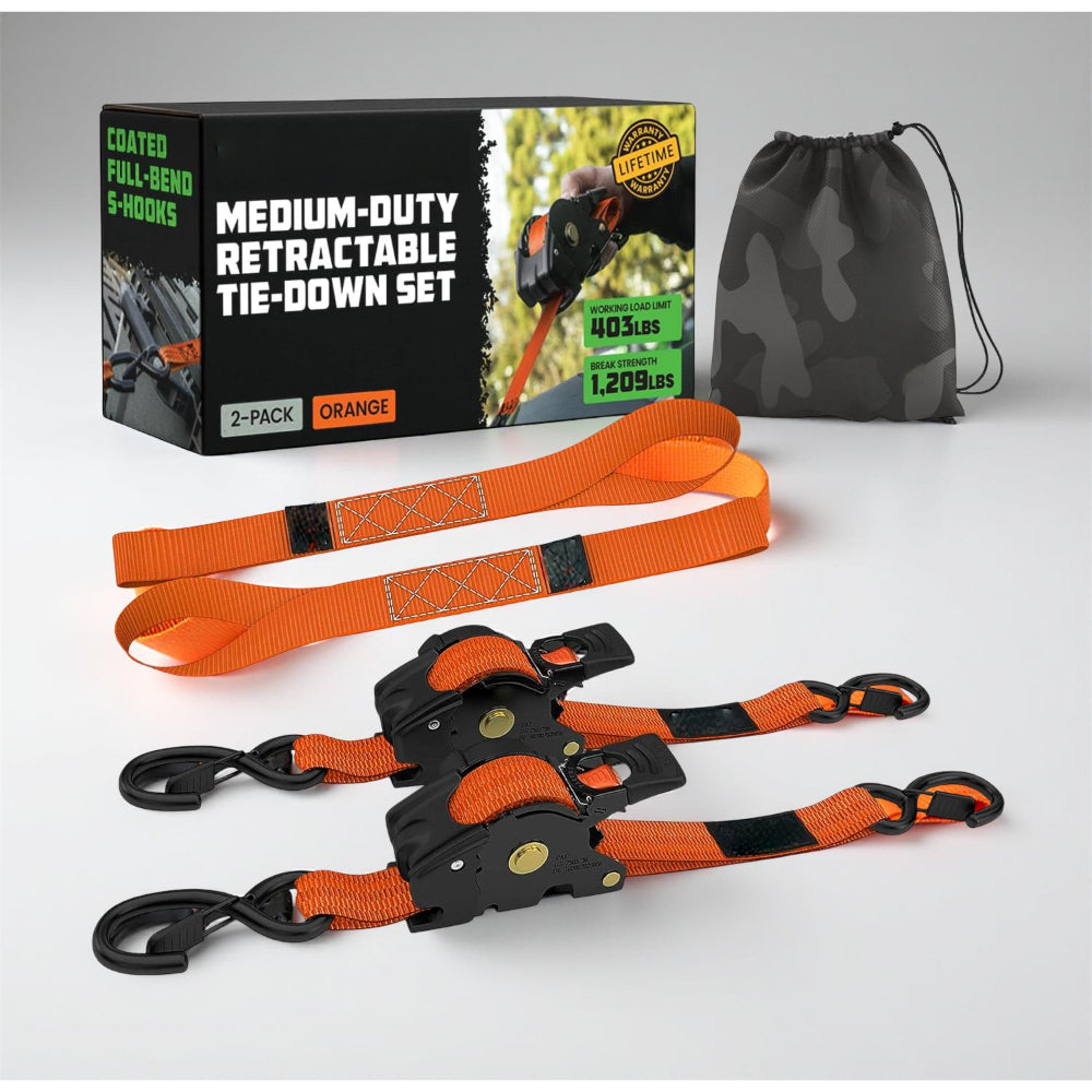 Durable Cargo Straps Retractable Tie Downs Heavy Duty Hooks