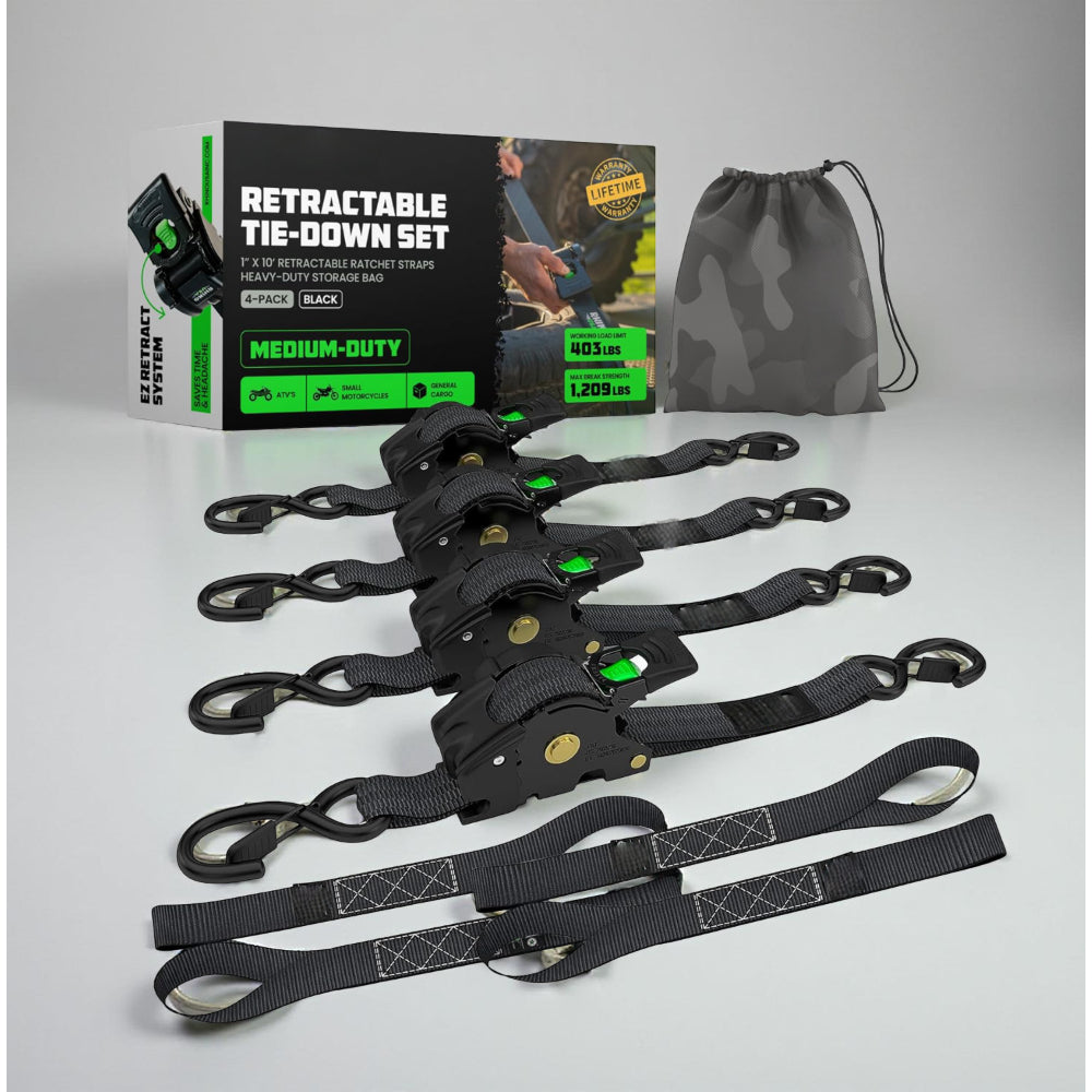 Durable Cargo Straps Retractable Tie Downs Heavy Duty Hooks