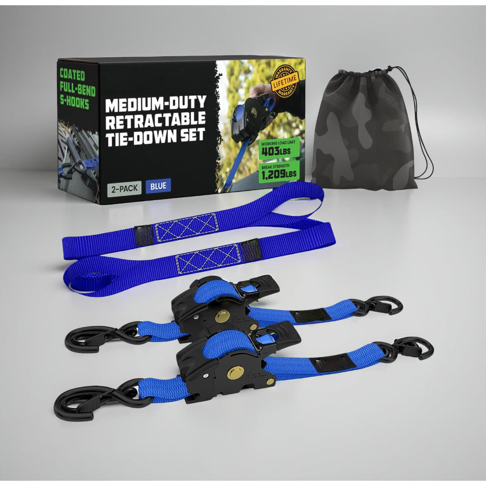 Durable Cargo Straps Retractable Tie Downs Heavy Duty Hooks