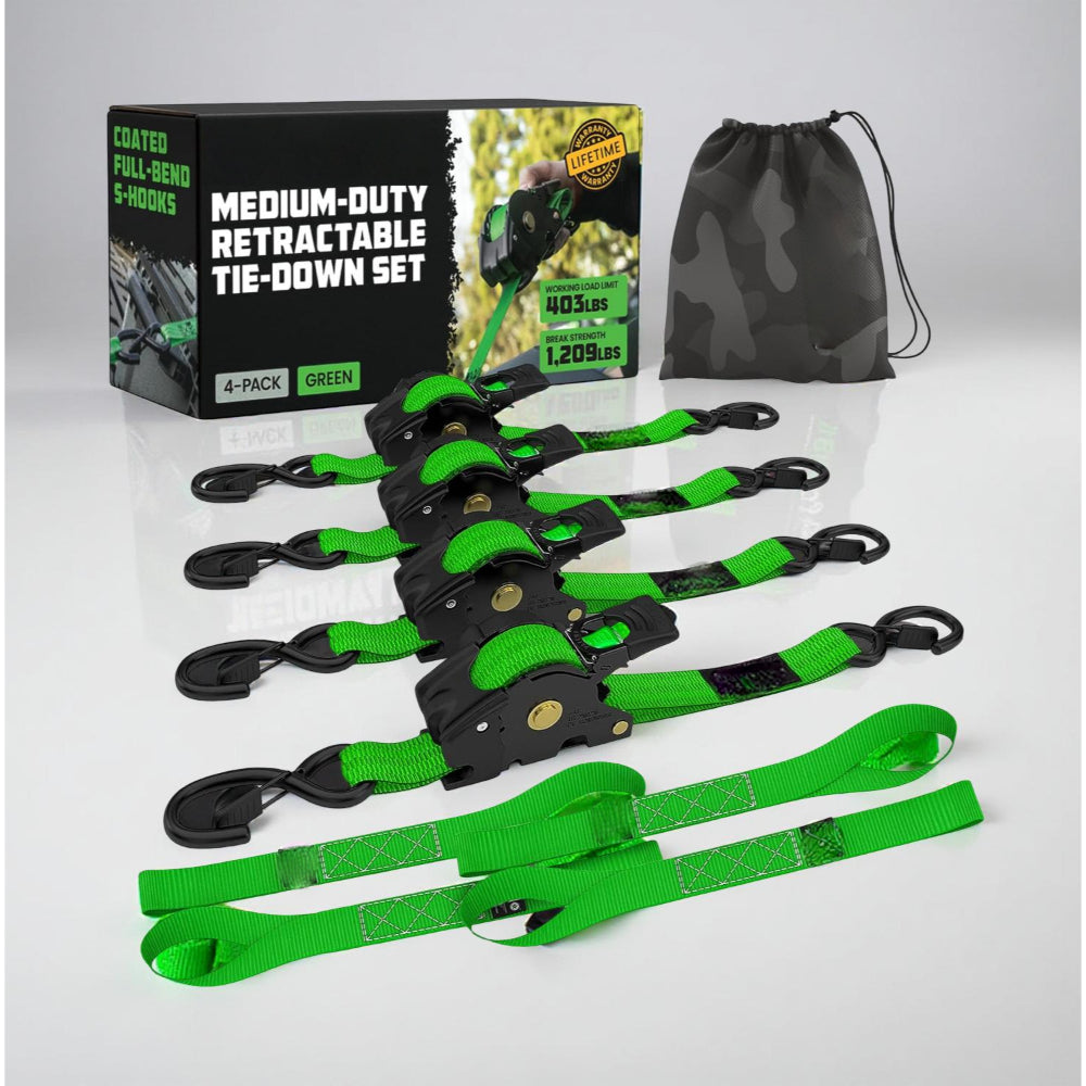 Durable Cargo Straps Retractable Tie Downs Heavy Duty Hooks