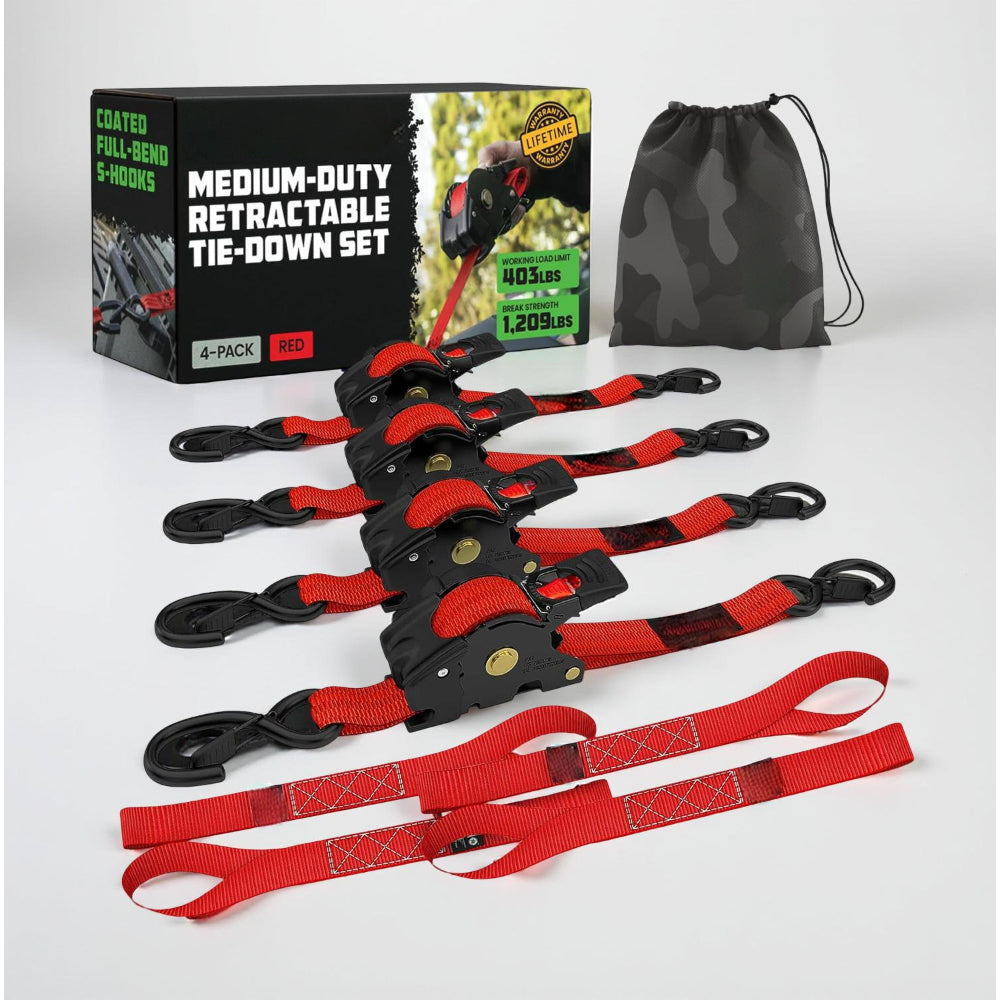 Durable Cargo Straps Retractable Tie Downs Heavy Duty Hooks
