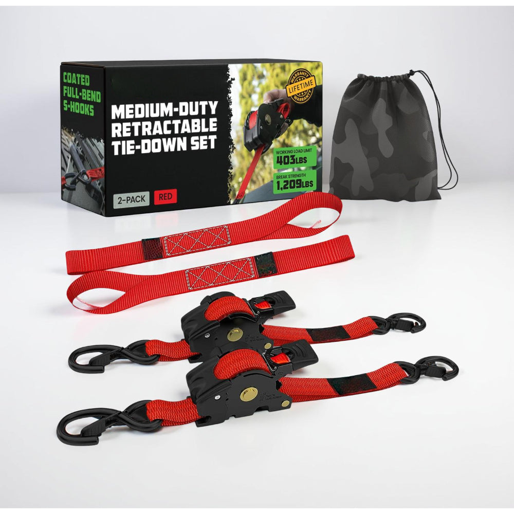 Durable Cargo Straps Retractable Tie Downs Heavy Duty Hooks