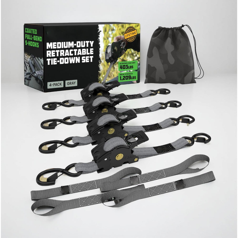 Durable Cargo Straps Retractable Tie Downs Heavy Duty Hooks