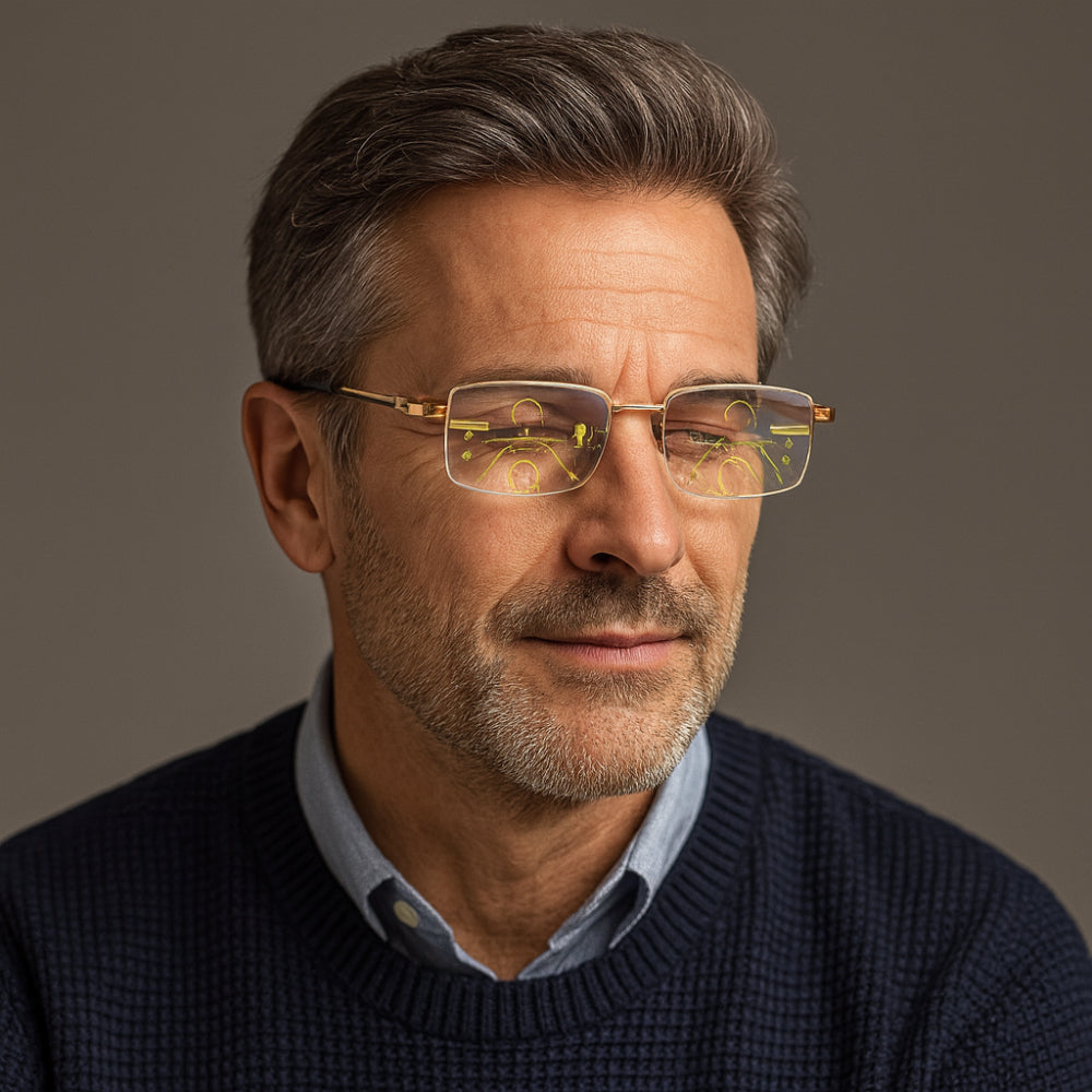Prescription Reading Glasses with Adaptive Titanium Frames