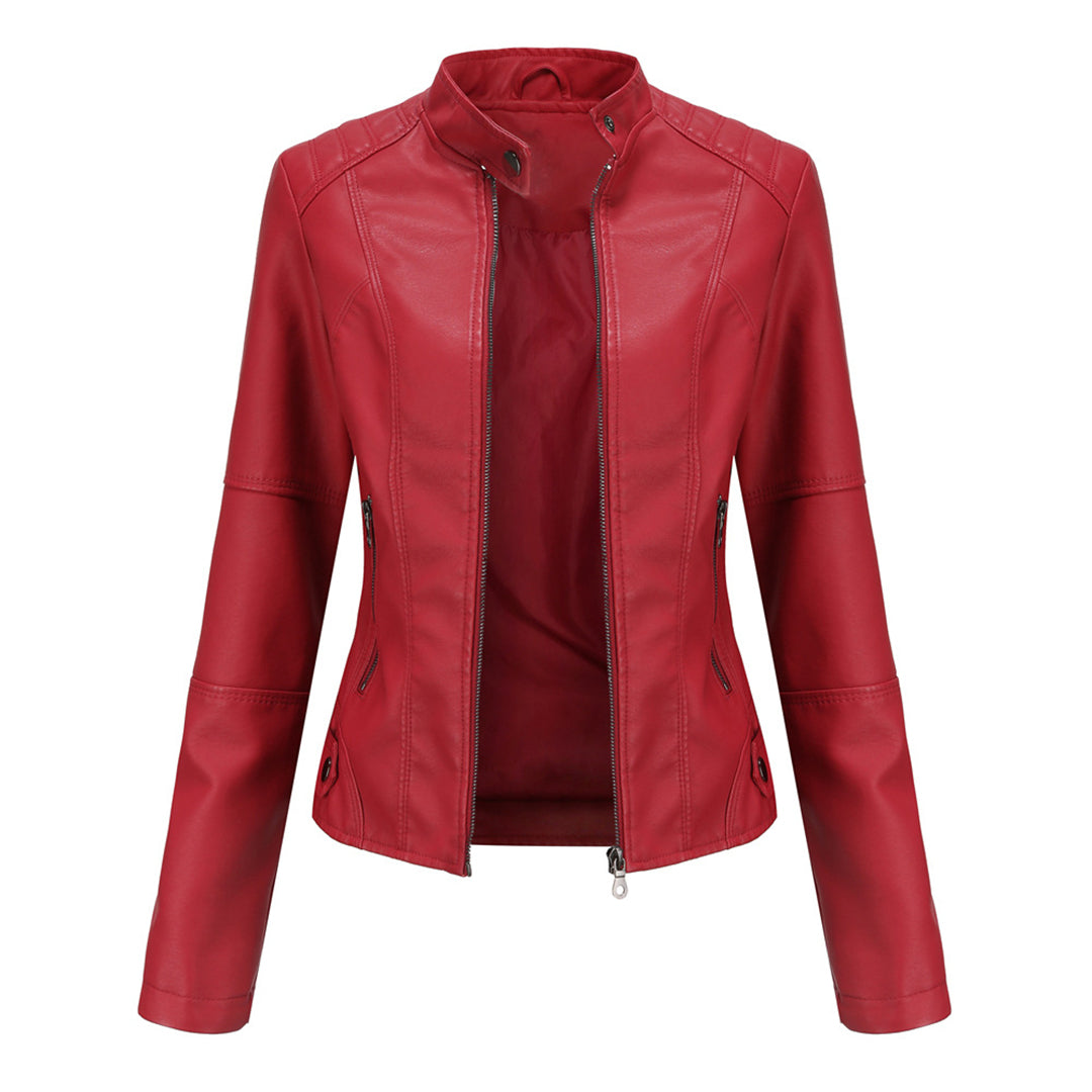 Edgy Women's Leather Motorcycle Jacket