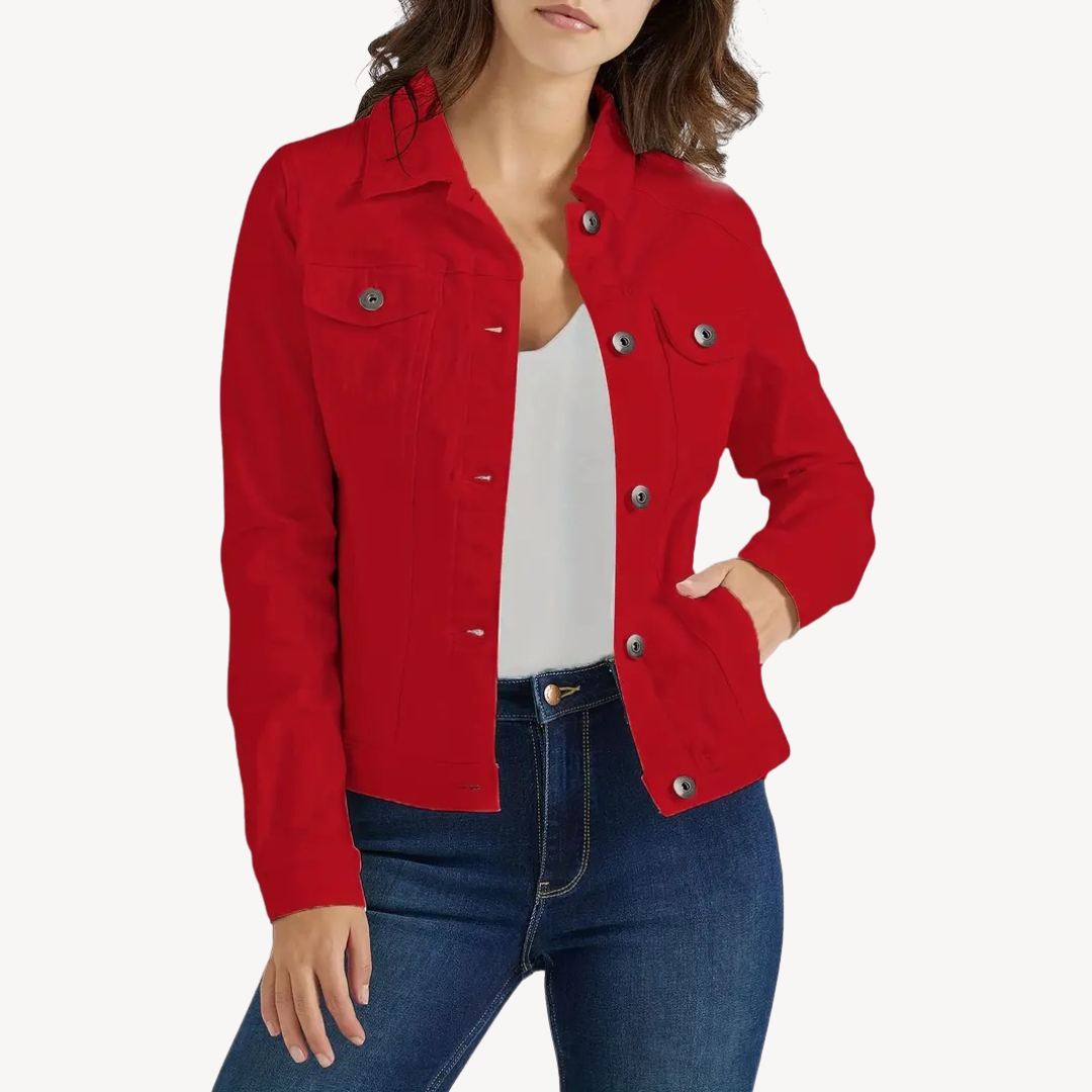 VogeLuxe | Women’s Slim Denim Cropped Jacket