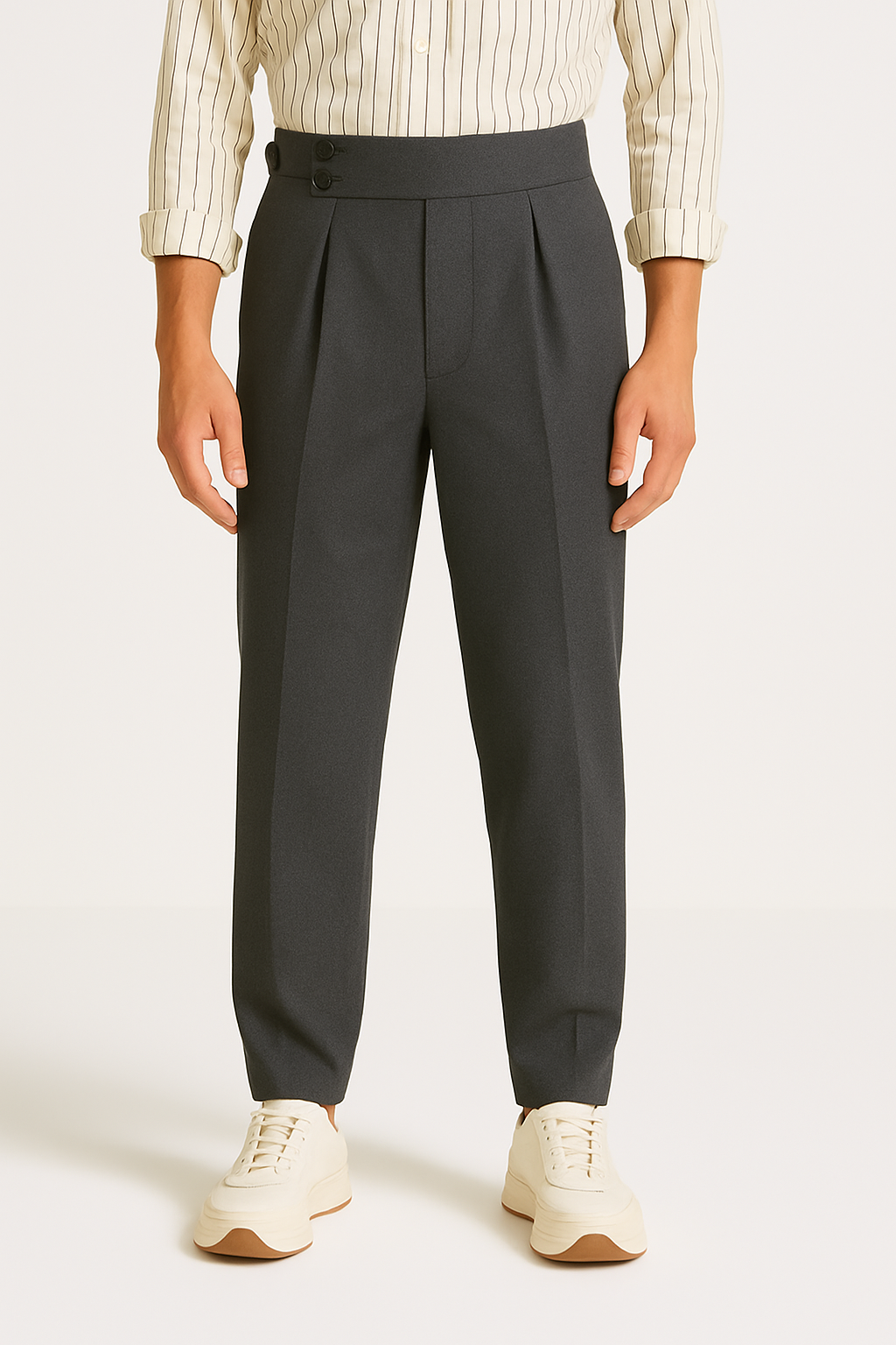 Relaxed Fit Twin Pleat Trousers with Back Welt Pocket Detail 2