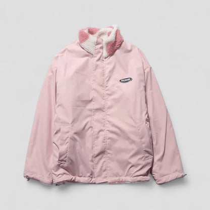 Reversible Puffer Jacket with Heart Print Lining