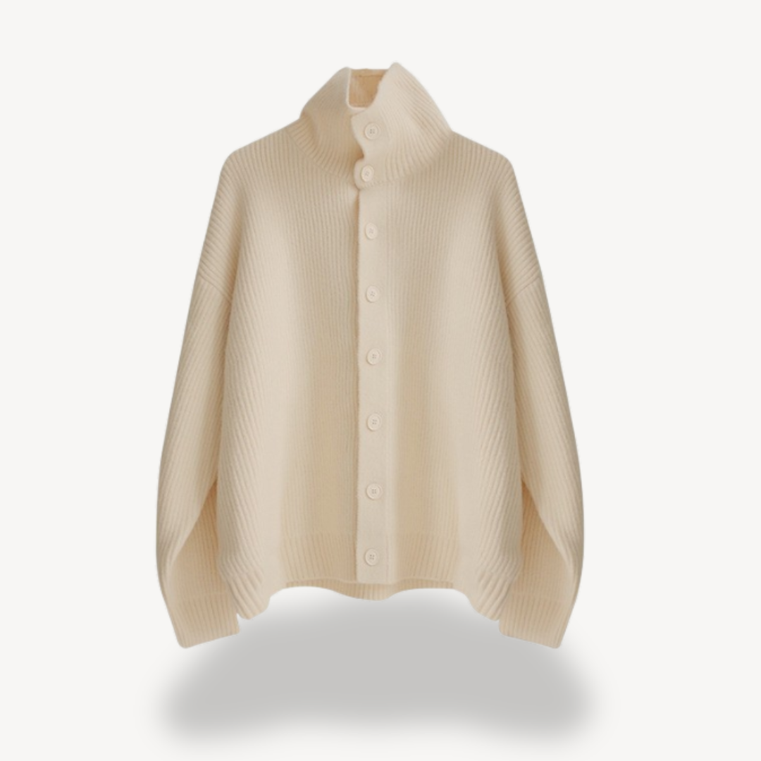 Ribbed Knit Button Cardigan for Men