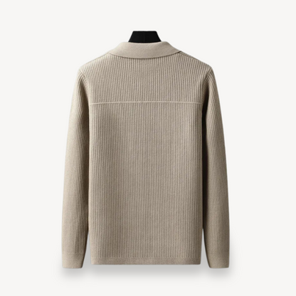 Ribbed Knit Cardigan for Men