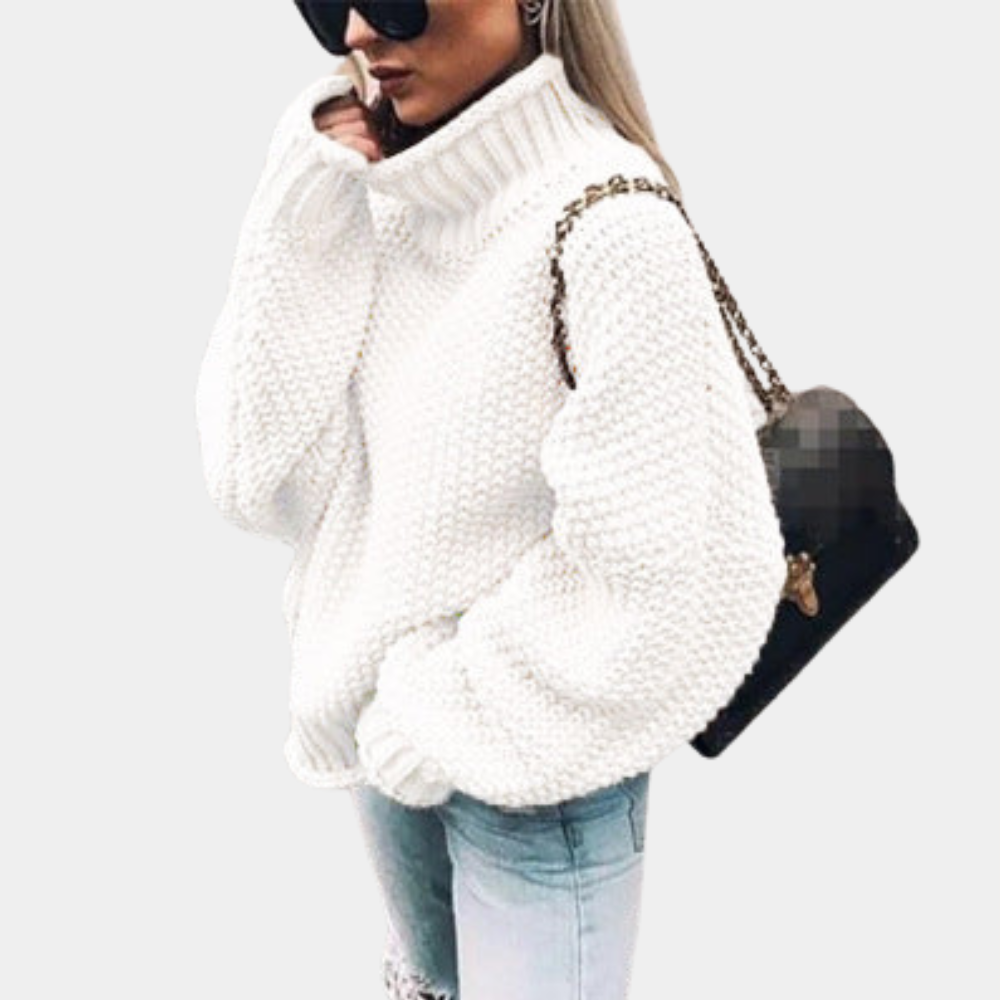 Cozy Women's Large Turtleneck Sweater - VogeLuxe