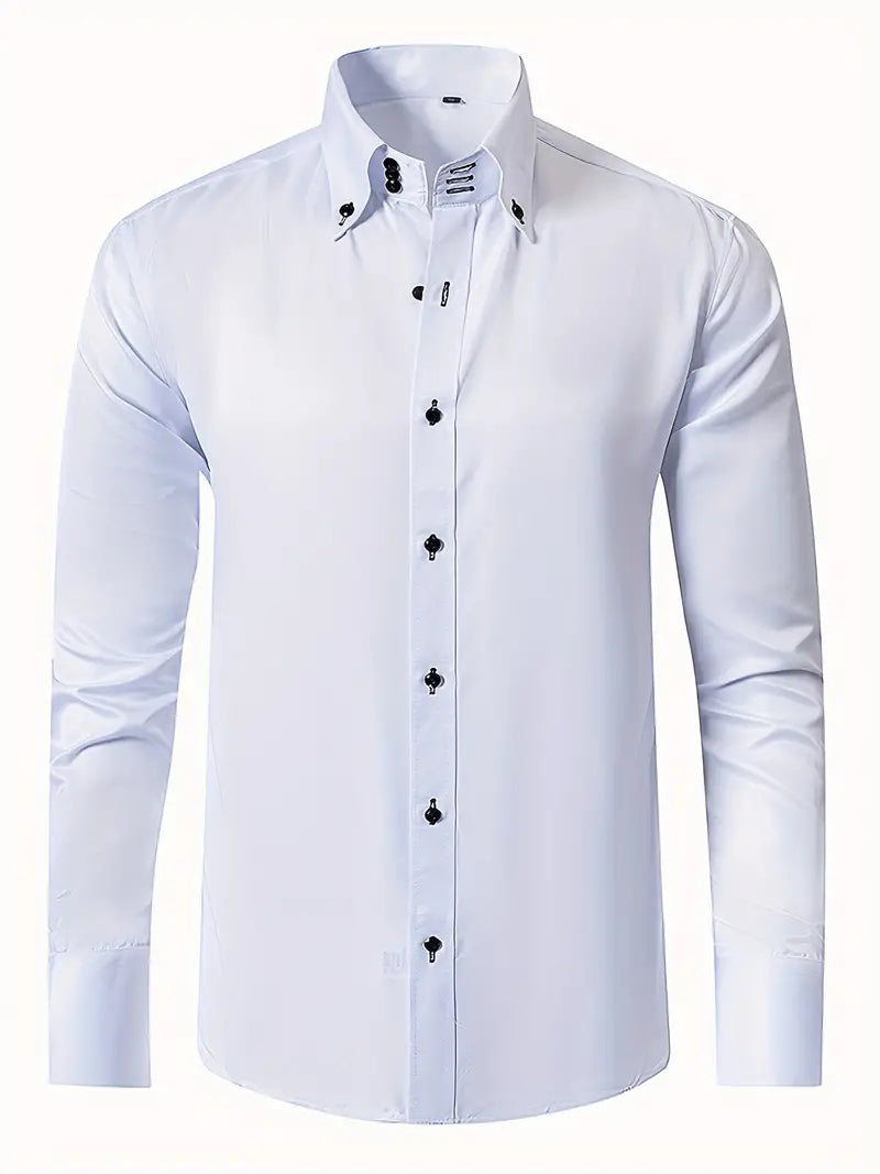 Classic Mens Dress Shirt with Buttons - VogeLuxe