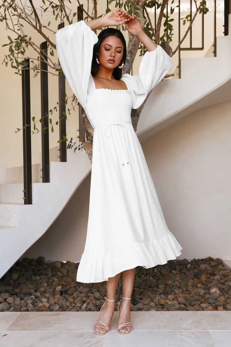 Comfortable Vintage Inspired Summer Midi Dress - BritishElegance