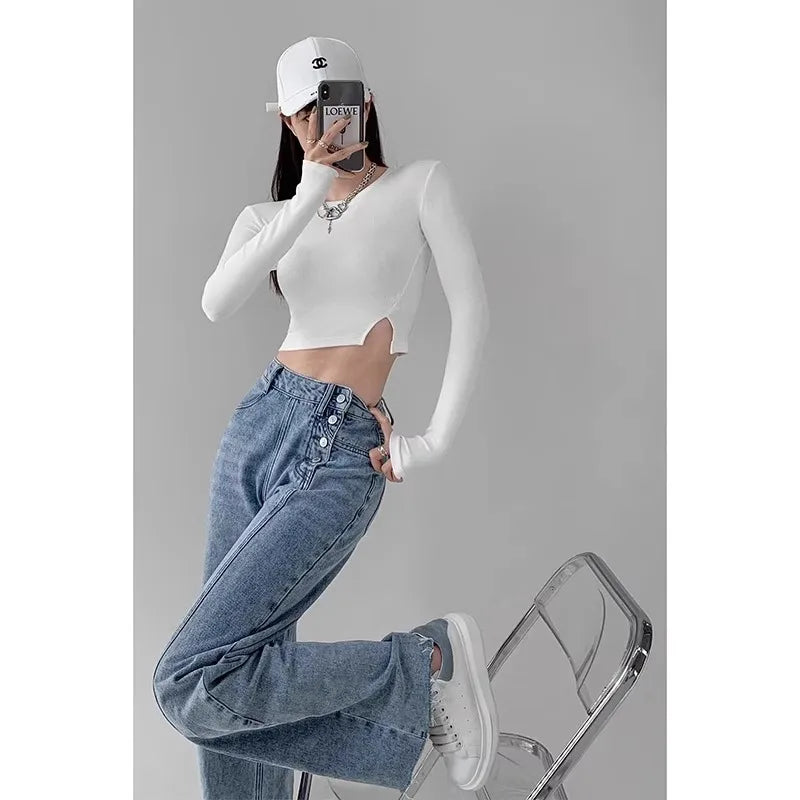 Loose Fit High Waist Women's Comfortable Denim Jeans