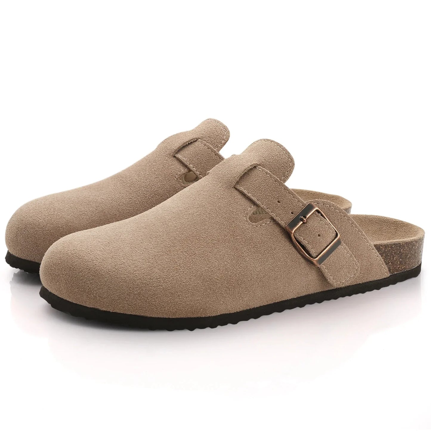 Cozy Women's Cork Footbed Slippers with Grip Soles