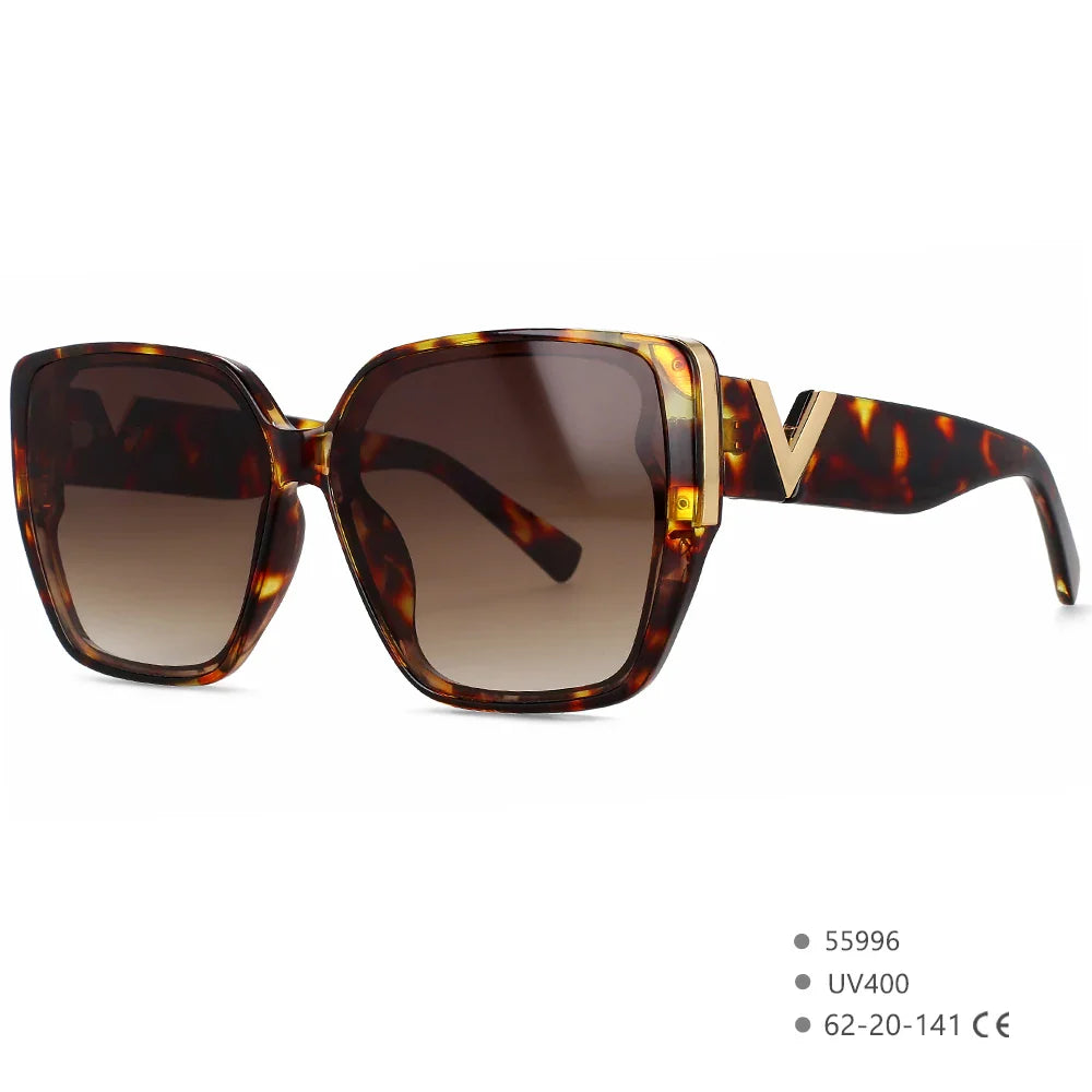 Fashion V-Logo Vintage Mirror Shades