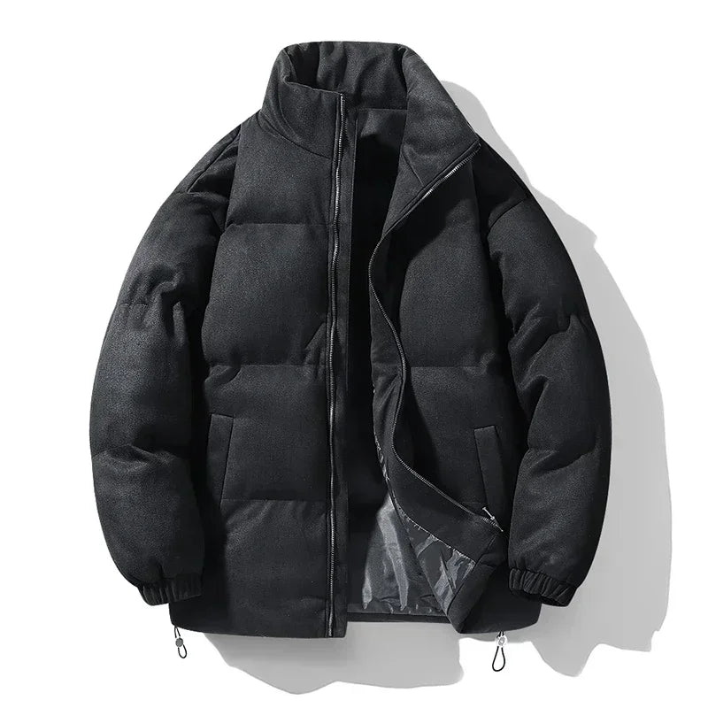 Warm Fleece Lined Mens Leather Parka Coat