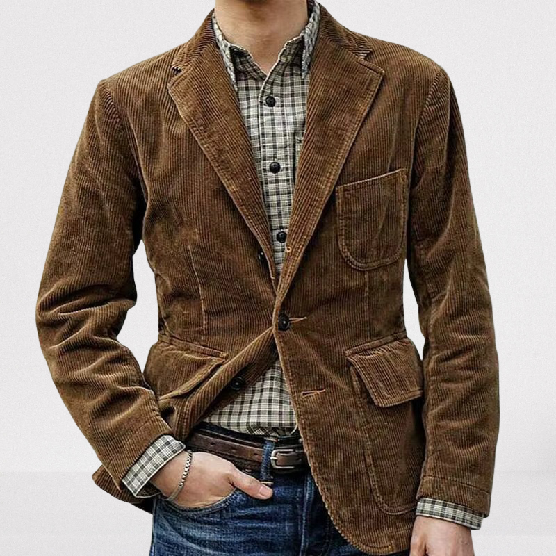 VogeLuxe | Men’s Wide Wale Corduroy Single Breasted Blazer