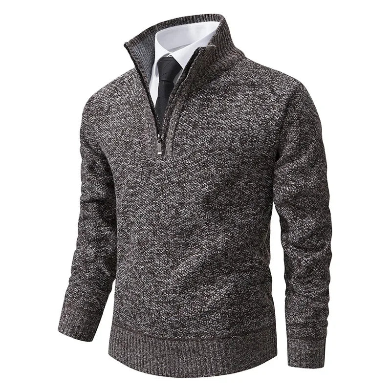 Warm Fleece Lined Mid Zip Pullover