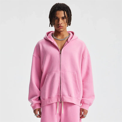 Warm Thick Fleece Zip Up Hoodie for Men and Women
