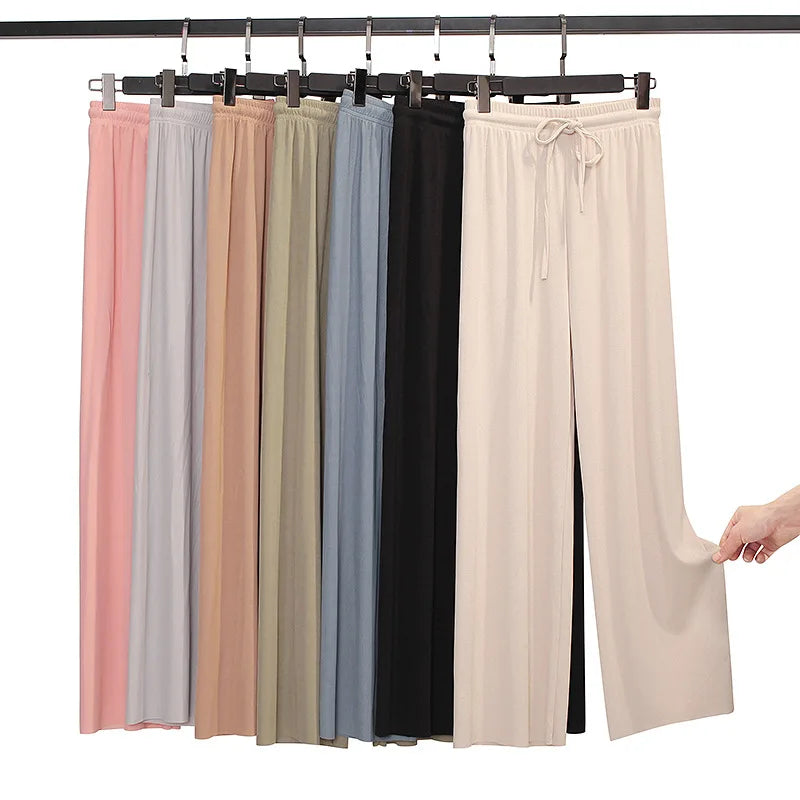 Breathable Loose Fit Summer Wide Leg Pants - VogeLuxe