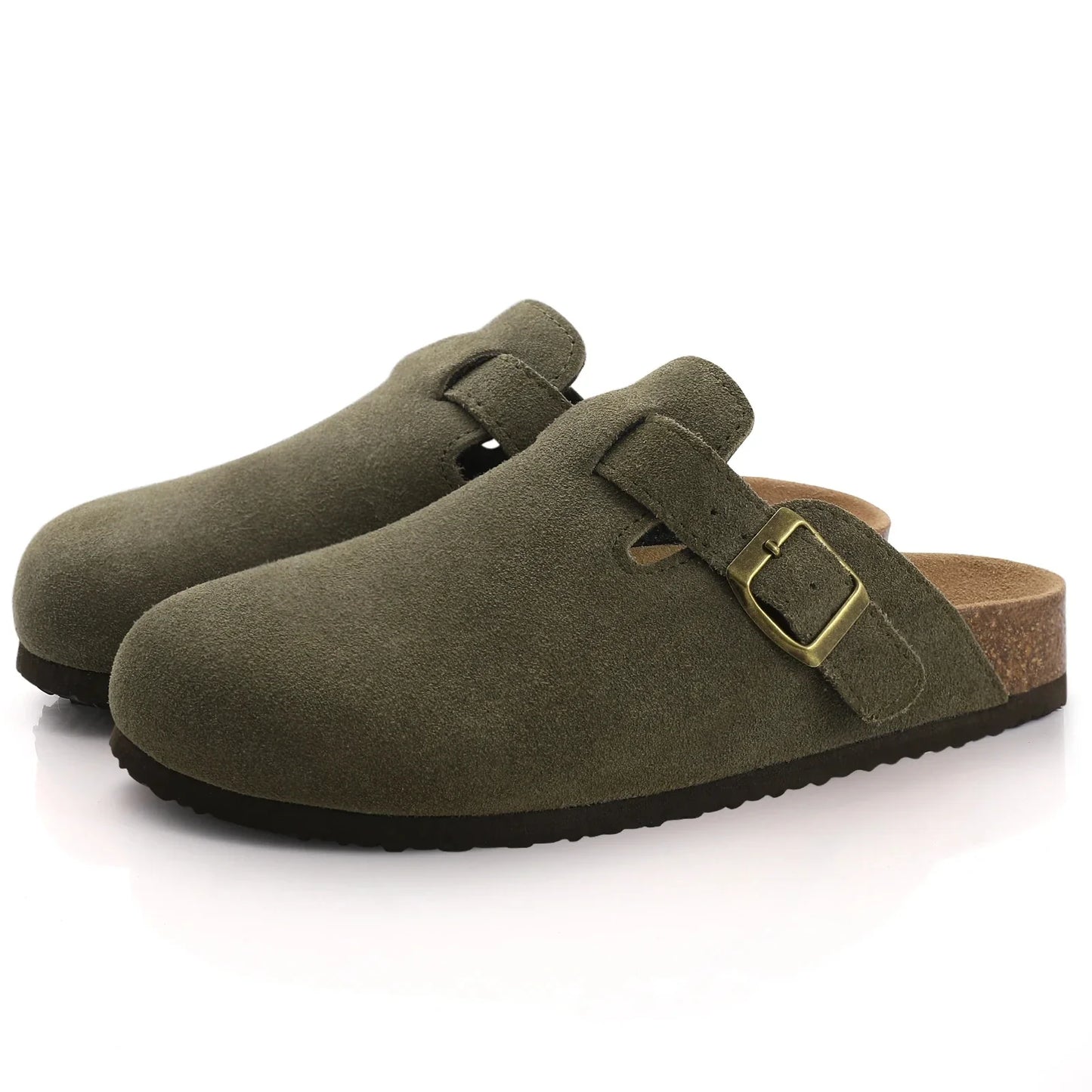 Cozy Women's Cork Footbed Slippers with Grip Soles