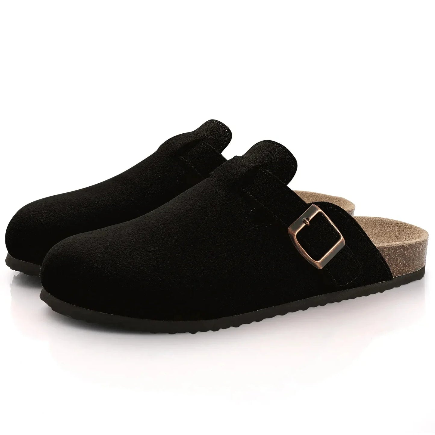 Cozy Women's Cork Footbed Slippers with Grip Soles