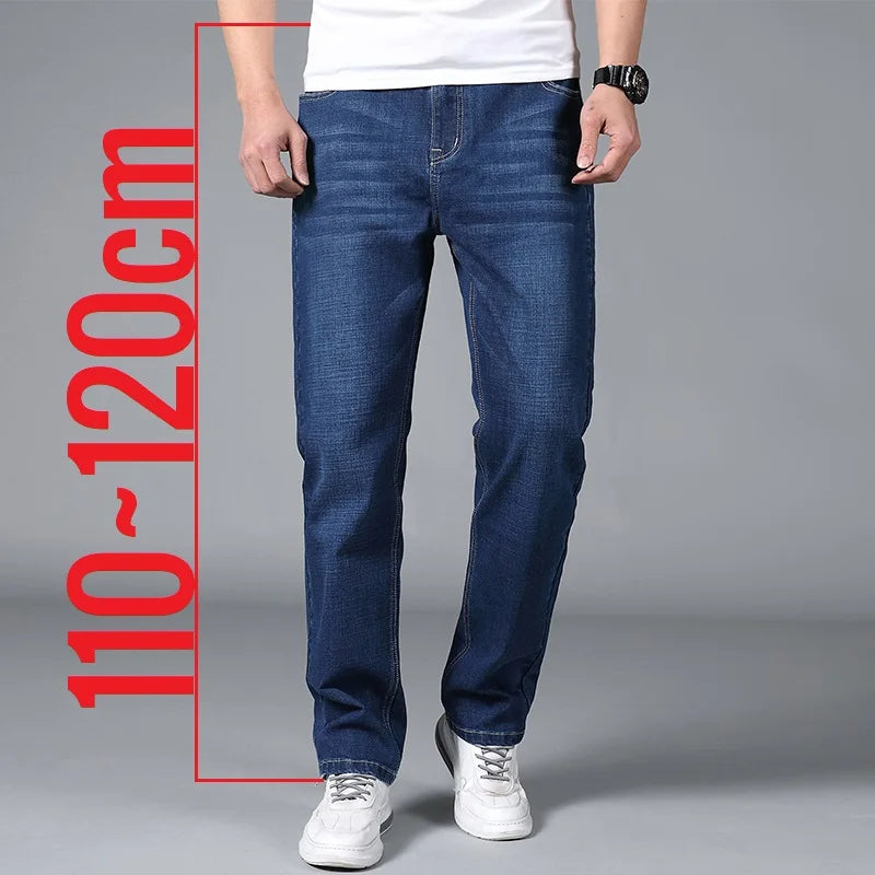 Slim Fit Men's Dark Straight Leg Stretch Jeans - VogeLuxe