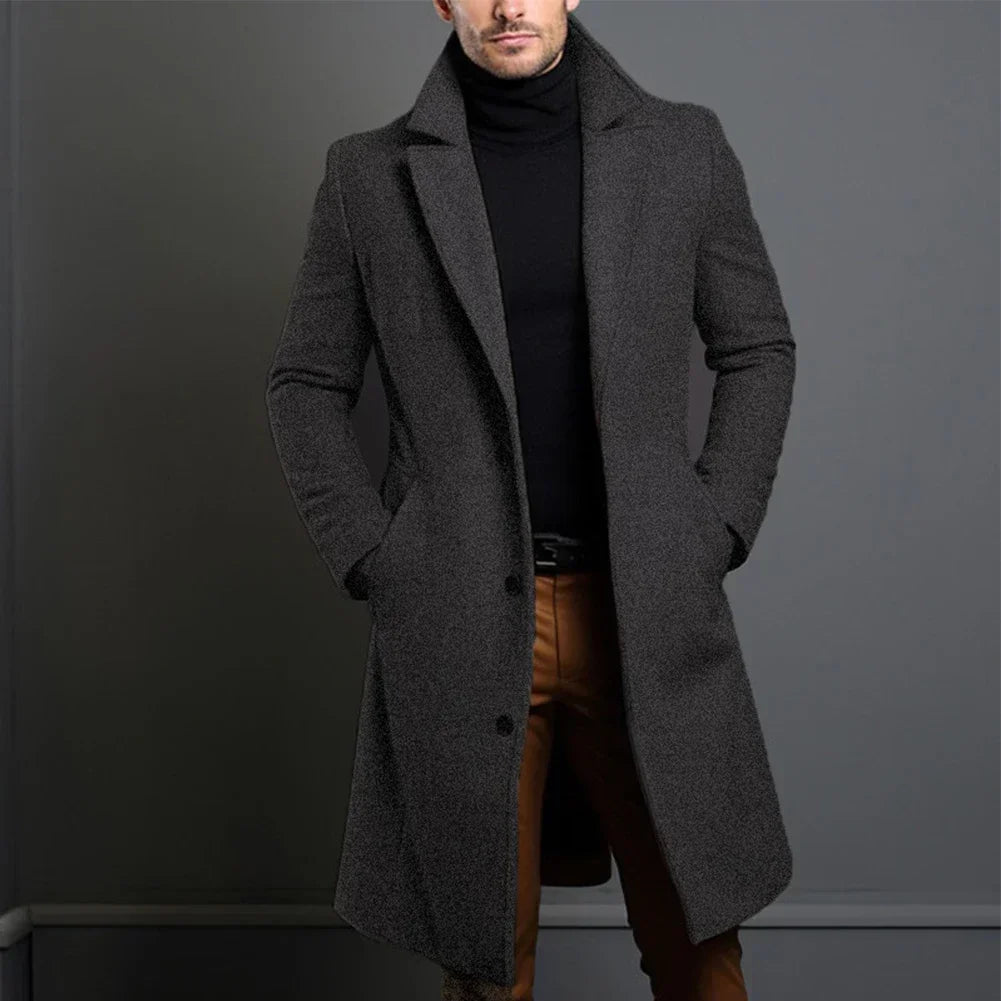 VogeLuxe | Men’s Tailored Mid Length Overcoat